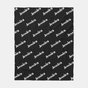Ihr Name Retro-modernes weißes Schriftbild auf S Fleecedecke