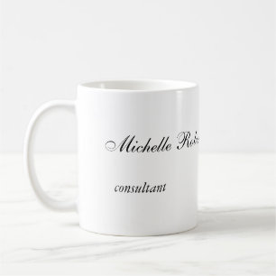 Ihr Name Schwarz-weiß Schlicht Minimalistisch Kaffeetasse