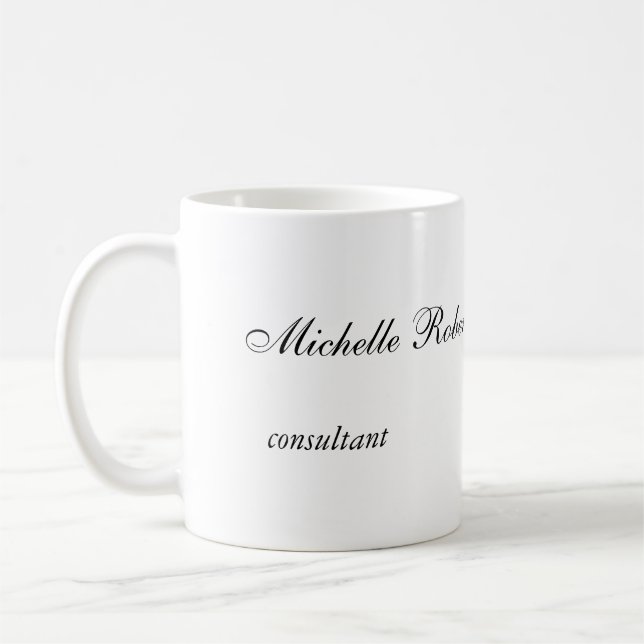 Ihr Name Schwarz-weiß Schlicht Minimalistisch Kaffeetasse (Links)