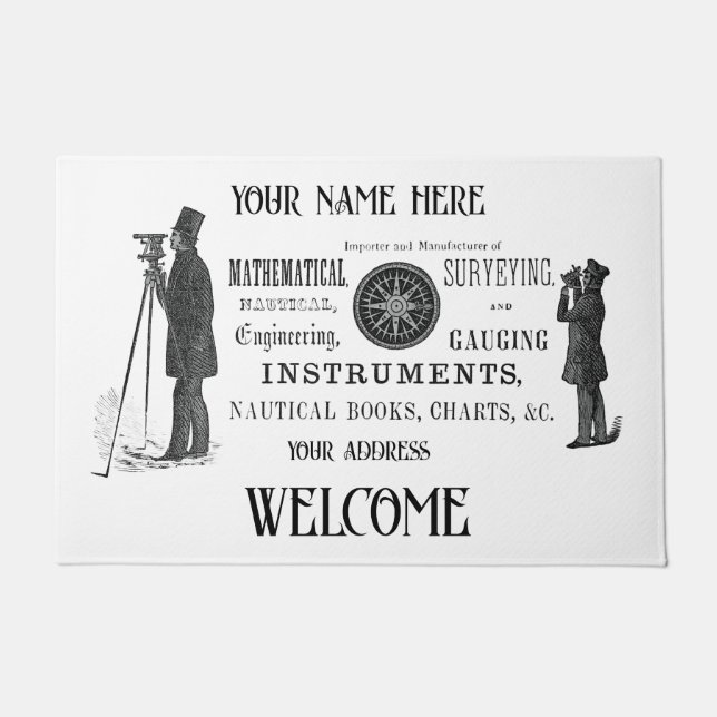 IHR NAME SURVEY LAND SURVEYOR 1856 Boston Ad Fußmatte (Vorderseite)