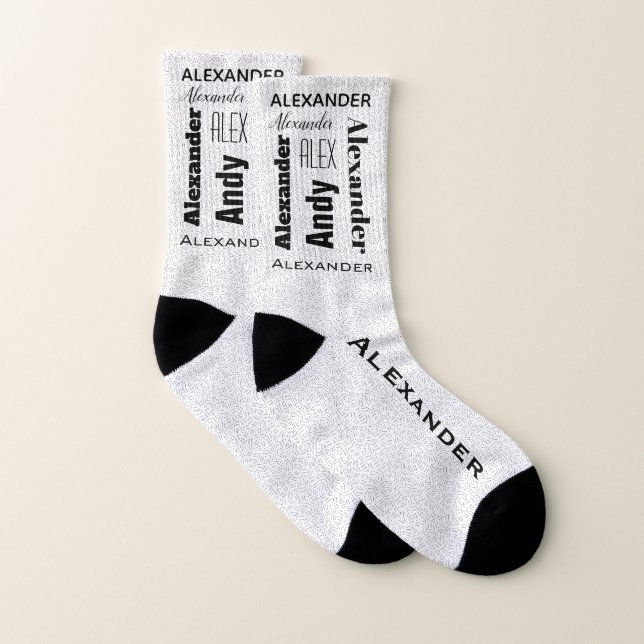 Ihr Name Typografie Zitronen Punkte geometrisch Socken (Paar)