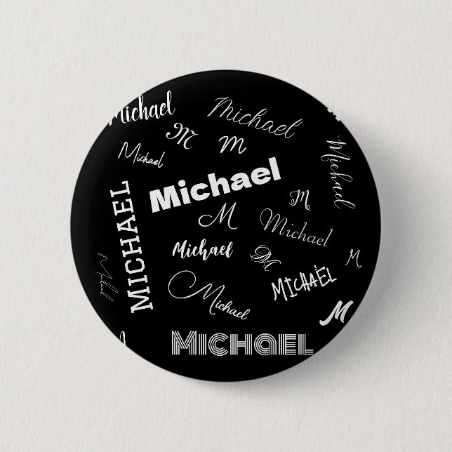 Ihr Name und Ihr benutzerdefiniertes Monogramm-Mus Button (Vorderseite)