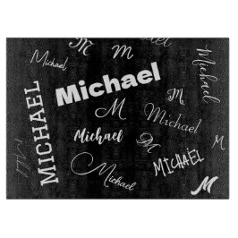 Ihr Name und Ihr benutzerdefiniertes Monogramm-Mus Schneidebrett