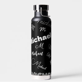 Ihr Name und Ihr benutzerdefiniertes Monogramm-Mus Trinkflasche