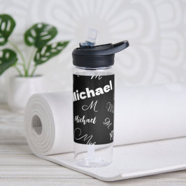 Ihr Name und Ihr benutzerdefiniertes Monogramm-Mus Trinkflasche