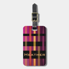 Ihr Name und moderne Webstreifen Gepäckanhänger