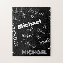 Ihr Name und Monogramm individuelles Muster schwar