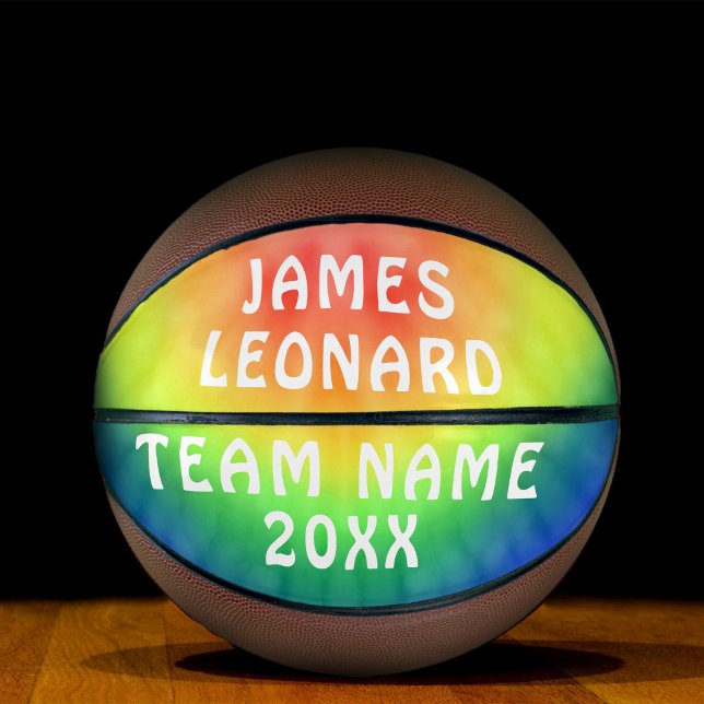 Ihr Name und Team Gefärbte Krawatte Personalisiert Basketball (Von Creator hochgeladen)