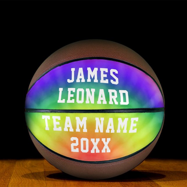 Ihr Name und Team Gefärbte Krawatte Personalisiert Basketball (Von Creator hochgeladen)