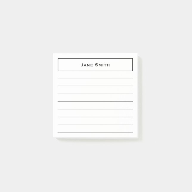 Ihr Name Unternehmen Minimalistisch schwarz/weiß L Post-it Klebezettel (Vorderseite)