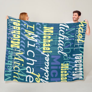 Ihr Name wiederholt sich, benutzerdefinierte Farbe Fleecedecke