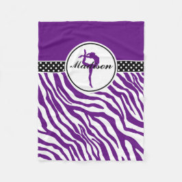 Ihr Name Zebra Print Gymnastik in Lila Fleecedecke