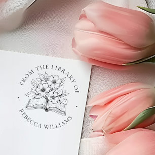 Ihr Namenbuch und Blume "Aus der Bibliothek" Permastempel