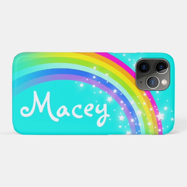 "Ihr Namens" (Regenbogenaqua iphone Fall des Case-Mate iPhone Hülle (Rückseite (Horizontal))