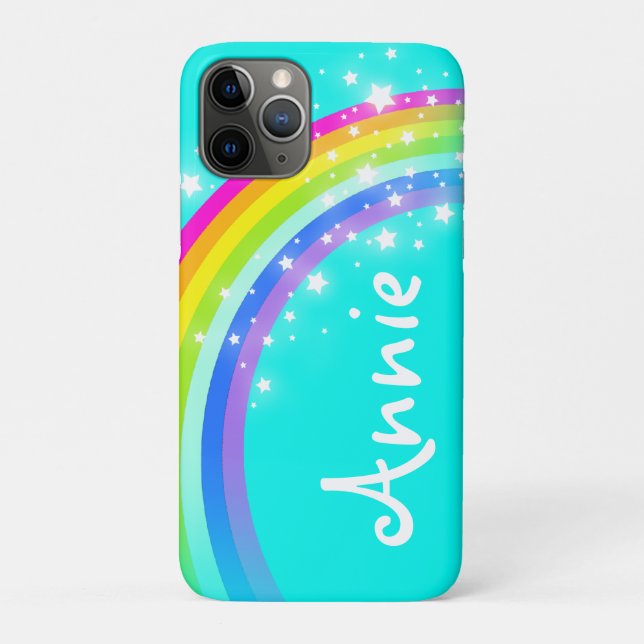 "Ihr Namens" (Regenbogenaqua-iPod-Kasten des Case-Mate iPhone Hülle (Rückseite)