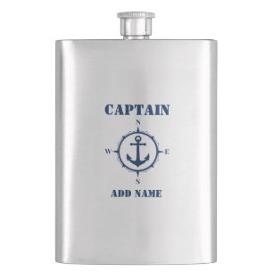 Ihr Namenskapitän Flask Compass Anchor Flachmann
