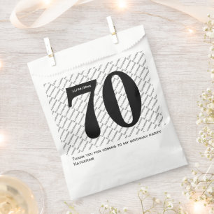 Ihr Namensmuster fett schwarzes Alter 70 Nummer Da Geschenktütchen