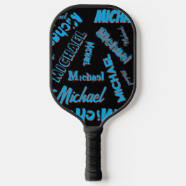 Ihr Namensmuster monogramm blaue schwarze Farbe Pickleball Schläger