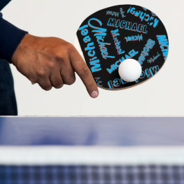 Ihr Namensmuster monogramm blaue schwarze Farbe Tischtennis Schläger