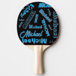 Ihr Namensmuster monogramm blaue schwarze Farbe Tischtennis Schläger
