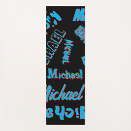Ihr Namensmuster monogramm blaue schwarze Farbe Yogamatte
