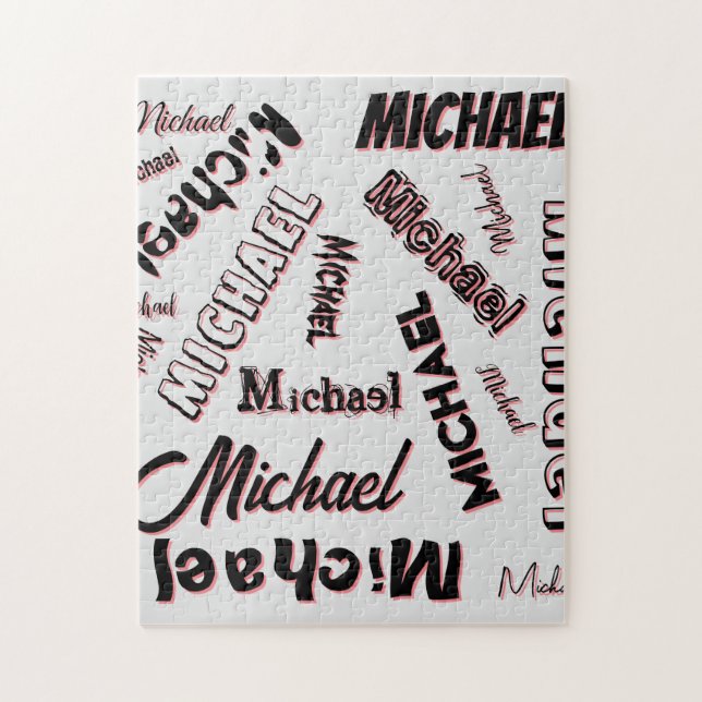 Ihr Namensmuster Monogramm Rose Schatten (Vertikal)