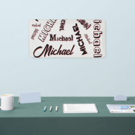 Ihr Namensmuster Monogramm Rose Schatten Banner