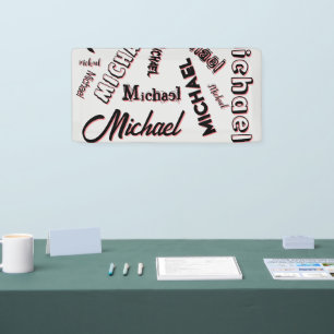 Ihr Namensmuster Monogramm Rose Schatten Banner