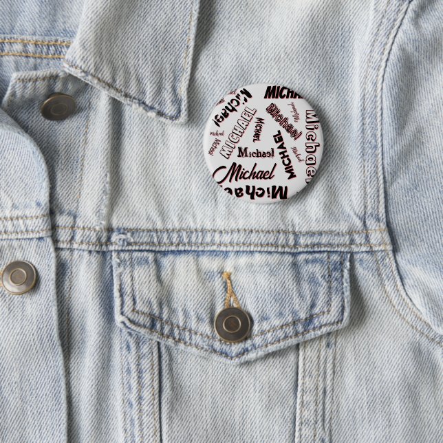 Ihr Namensmuster Monogramm Rose Schatten Button (Beispiel)