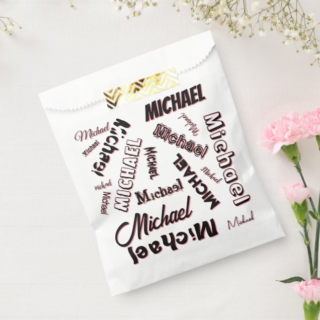 Ihr Namensmuster Monogramm Rose Schatten Geschenktütchen (Versiegelt)