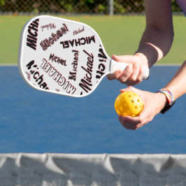 Ihr Namensmuster Monogramm Rose Schatten Pickleball Schläger