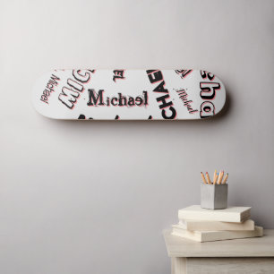 Ihr Namensmuster Monogramm Rose Schatten Skateboard