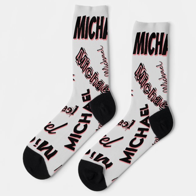 Ihr Namensmuster Monogramm Rose Schatten Socken (Linkes Detail)