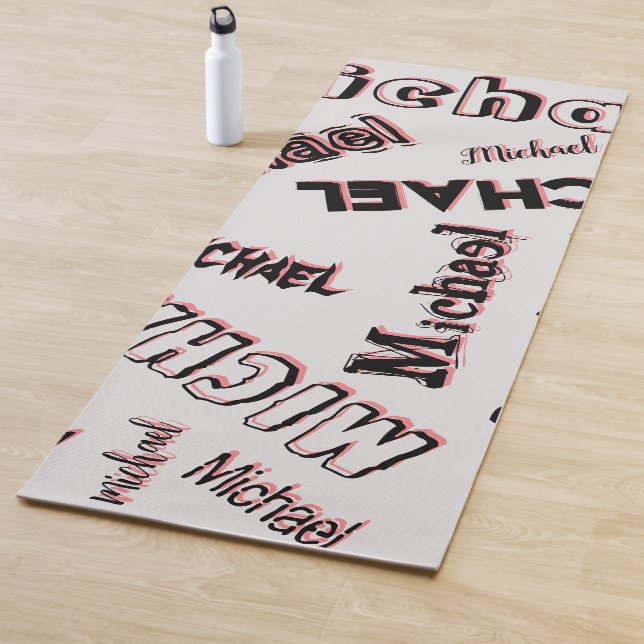 Ihr Namensmuster Monogramm Rose Schatten Yogamatte (Beispiel)
