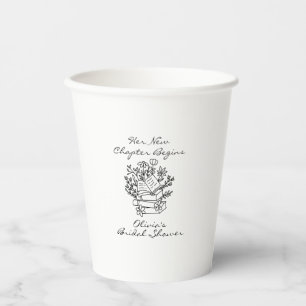 Ihr neues Kapitel beginnt Buchthematisierte Brautp Pappbecher