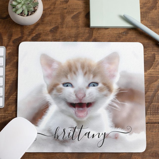 Ihr Niedliches Haustier Kitten Foto Mousepad (Create your own family photo mouse pad.)