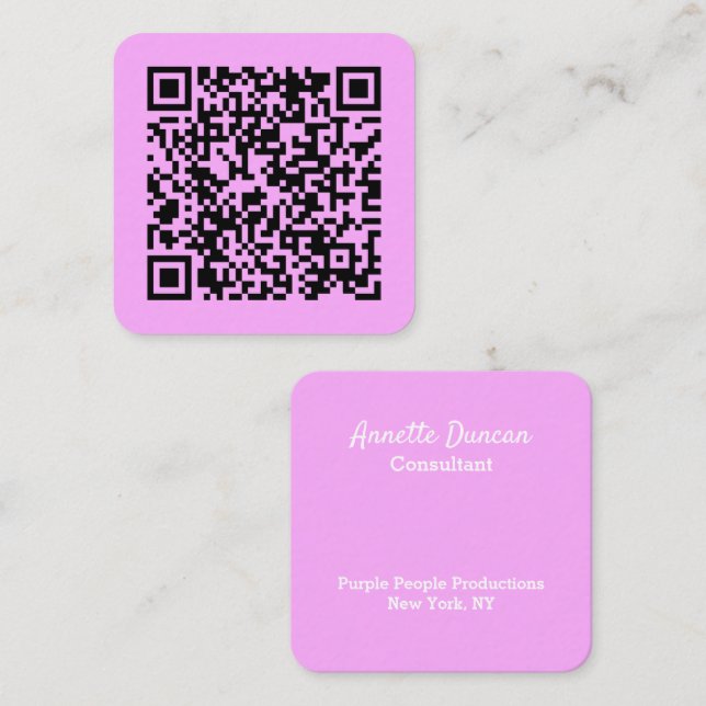 Ihr persönlicher QR-Code in Verbindung mit Ihrer L Quadratische Visitenkarte (Vorne/Hinten)
