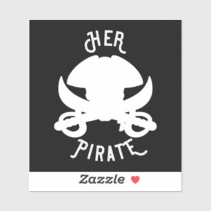 Ihr Piratenschädel-Kreuzknochen und Schwert Weiß a Aufkleber