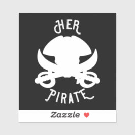 Ihr Piratensprengkopf und ihre schwarzen Schwertfi Aufkleber