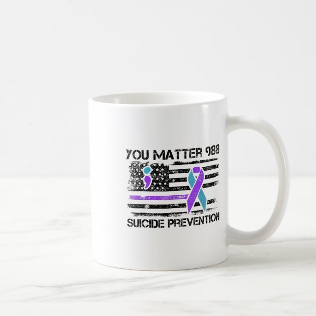 Ihr Problem 988 Suizid Prevention American Flag A Kaffeetasse (Rechts)