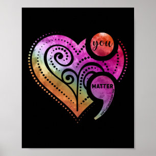 Ihr Problem Semicolon Herz Mental Health Awarenes Poster