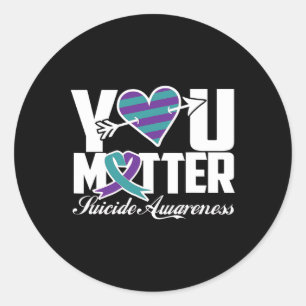 Ihr Problem Suizidbewusstsein Lila und Aquamarine  Runder Aufkleber