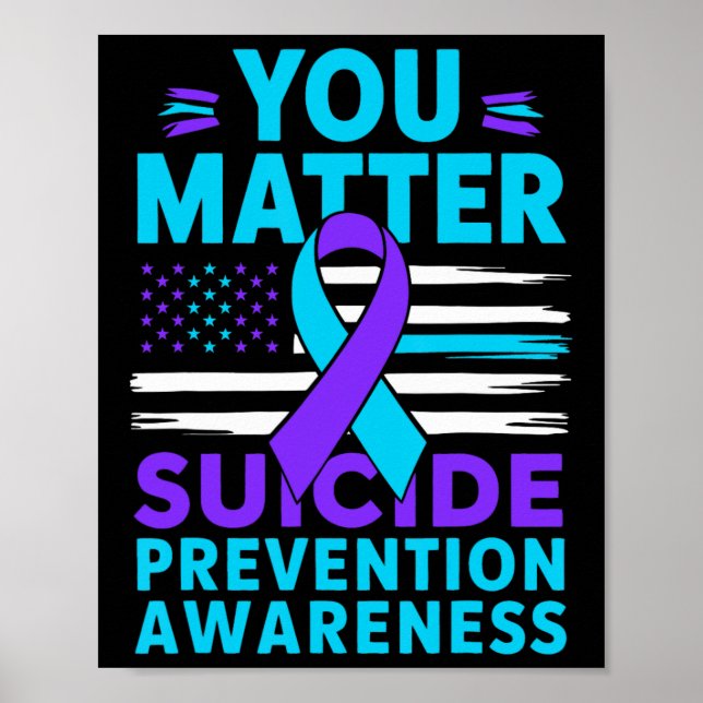 Ihr Problem Suizidprävention Bewusstsein Aquamarin Poster (Vorne)