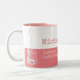 ihr professioneller (Gitarren-) halb-pink halb-wei Zweifarbige Tasse