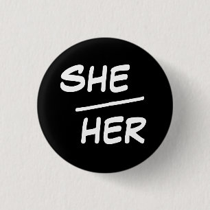 Ihr Pronoun Black & White Abzeichen Button