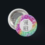 IHR Pronouns farbenfrohe Rainbow-Wirbel CUSTOM Button<br><div class="desc">Dekorieren Sie Ihr Outfit mit diesem coolen Kunstknopf. Macht ein großartiges Geschenk! Sie können ihn anpassen und auch Text hinzufügen. Karo in meinem Shop für viel mehr Farben und Muster! Lass mir Bescheid,  wenn du auch etwas Gewohntes willst.</div>