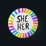 IHR Pronouns Rainbow Handletter Stolz Button<br><div class="desc">Dekorieren Sie Ihr Outfit mit diesem coolen Kunstknopf. Macht ein großartiges Geschenk! Sie können ihn anpassen, die Hintergrundfarben ändern und auch Text hinzufügen. Karo in meinem Shop für viel mehr Farben und Muster! Lass mir Bescheid, wenn du auch etwas Gewohntes willst.</div>
