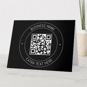 Ihr QR-Code & bearbeitbarer Text Schwarz & Weiß Karte