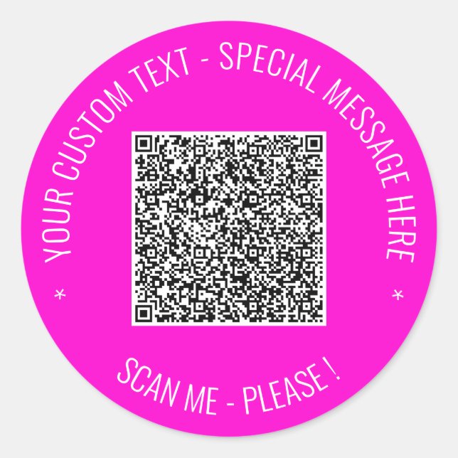 Ihr QR-Code benutzerdefinierte Textfarbe Aufkleber (Vorderseite)