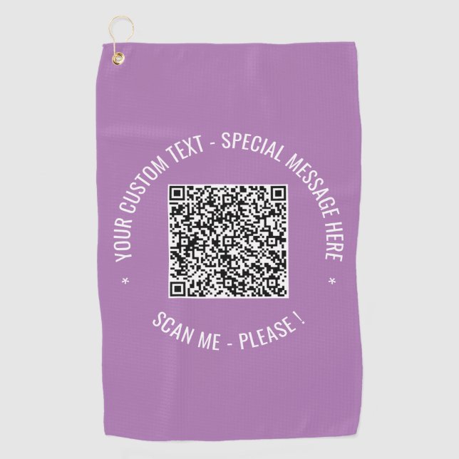 Ihr QR-Code benutzerdefinierter Text Golfhandtuch  (Vorderseite)
